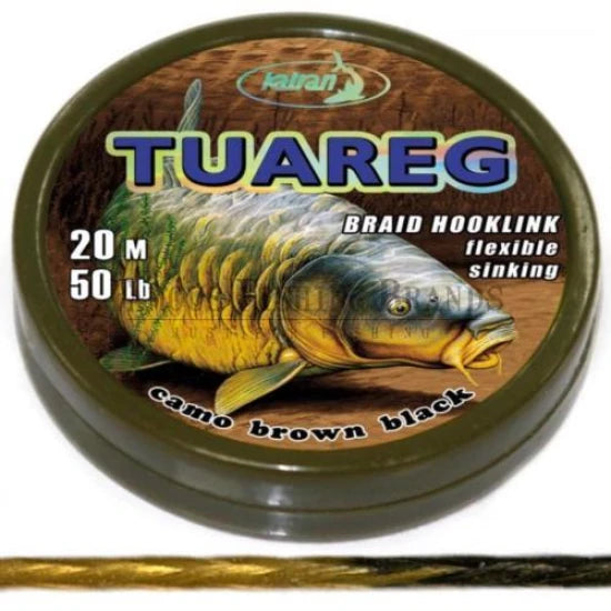 Katran Braided Hook Links Tuareg 50lb 20 M/50lb/20 M/camo Brown Black