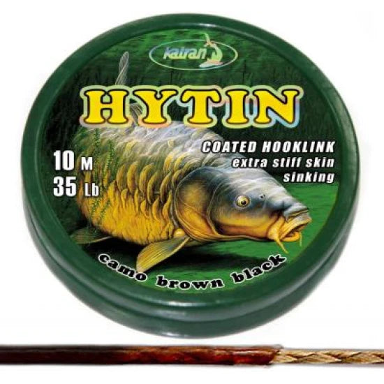 Katran Coated Braided Hook Links Hytin 35lb 10 M/35lb/10 M/camo Brown Black