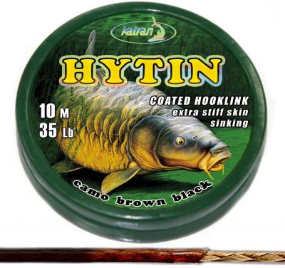 KATRAN Coated braided hook links HYTIN 20Lb 10 M/20Lb/10 M/camo brown black
