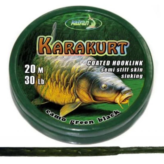 Katran Coated Braided Hook Links Karakurt 15lb 20 M/15lb/20 M/camo Green Black