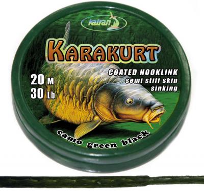 KATRAN Coated braided hook links KARAKURT 15Lb 20 M/15Lb/20 M/camo green black