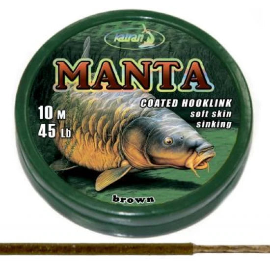 Fir Textil cu Cămașă Katran Manta Brown, 45lb, 10m