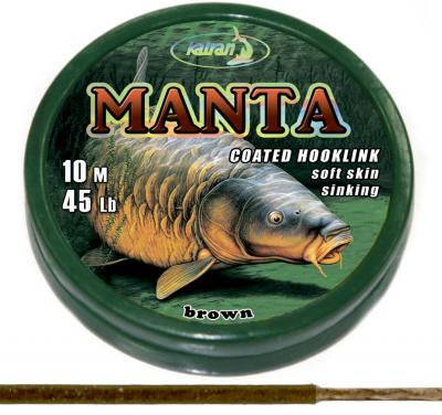 KATRAN Coated braided hook links MANTA BROWN 45Lb 10 M/45Lb/10 M/brown