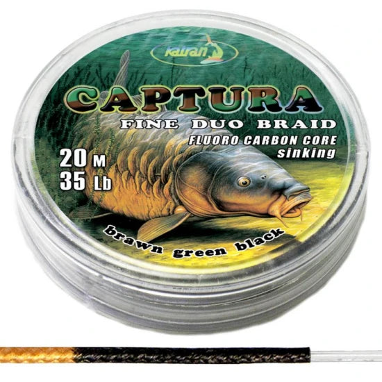 Katran Duo Braided Hook Links Captura 30lb 20 M/30lb/20 M/black