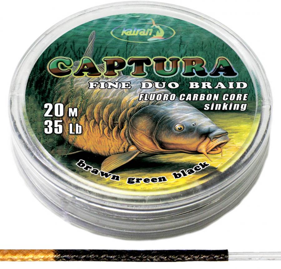 KATRAN Duo braided hook links CAPTURA 30Lb 20 M/30Lb/20 M/black