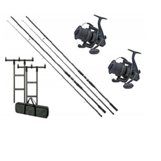 Kit 2 Lansete DAM Hypron Carp 3.60m 3.00Lbs PLUS 2 Mulinete DAM Quick ZCast FD PLUS Rod Pod DAM MAD H Bar PLUS Buzzer Bar