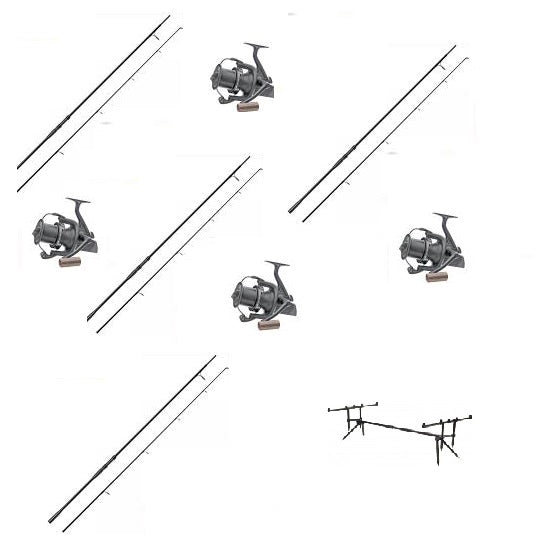 Kit 4 Lansete DAM MAD SLS 3.90 m 4.00 Lbs PLUS 4 Mulinete DAM Quick SLS DLX 970 FD PLUS Rod Pod Prowess Twin Pod 3 4 Poziti
