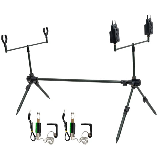 Kit Energo Team Carp Expert Advancer Rod Pod + Avertizori Cu Snag Bar