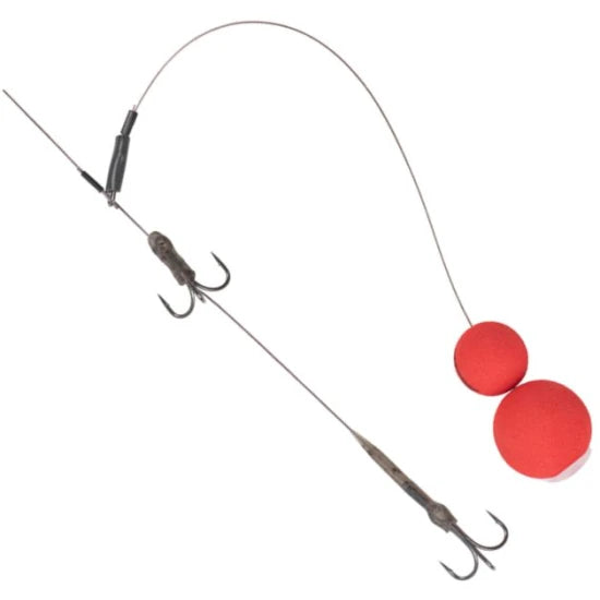 Kit Fox Rage Predator Twin Treble Pop Up Traces, Size 4, 40lb, 1buc/pac