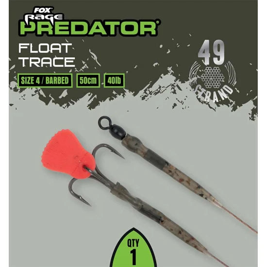 Kit Fox Rage Predator Float Trace, 52cm, 40lb, Size 4 Barbed, 1buc/pac