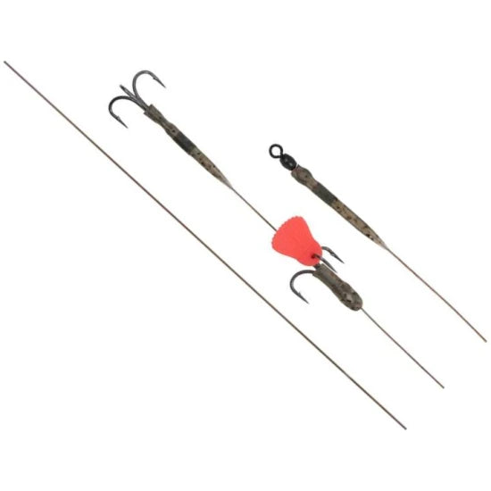 Kit Fox Rage Predator Twin Treble Trace, 30cm, 40lb, Size 8 Barbed, 1buc/pac