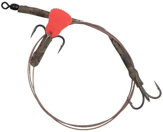 Kit Fox Rage Predator Twin Treble Trace, 52cm, 40lb, Size 4 Barbed, 1buc/pac