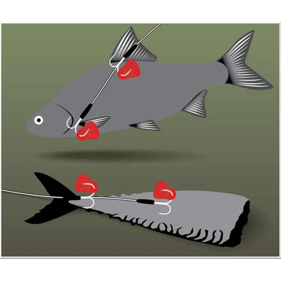 Kit Fox Rage Predator Twin Treble Trace, 52cm, 40lb, Size 4 Barbed, 1buc/pac