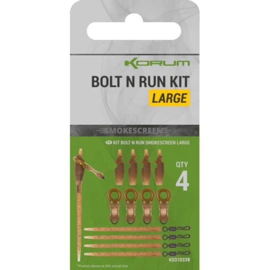 Kit Korum Smokescreen Bolt N Run Kit, Large, 4buc/pac
