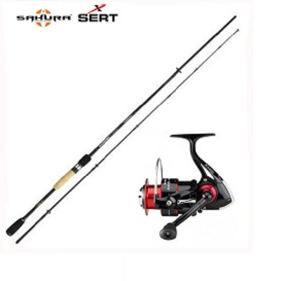 Kit Lanseta Sakura Alcantara Spinning 702MH 2.10m 14 42 g PLUS Mulineta Sert Axo FD 2003
