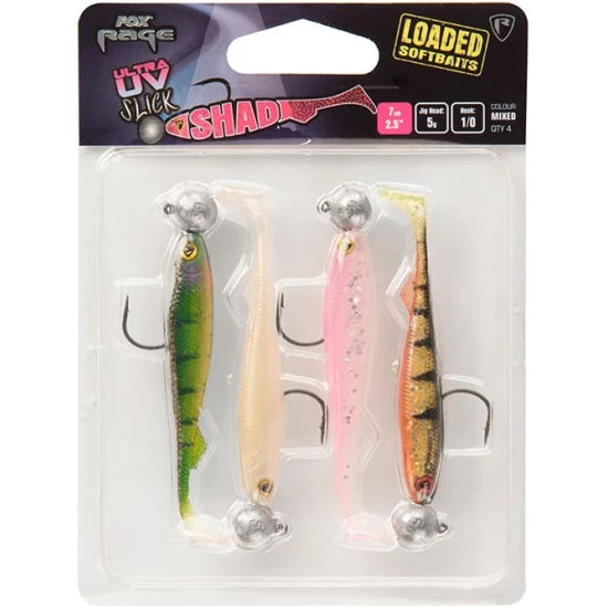 Kit Shaduri Fox Rage Uv Slick Shad Loaded, Nr.3/0, 10g, 11cm, 4buc/pac