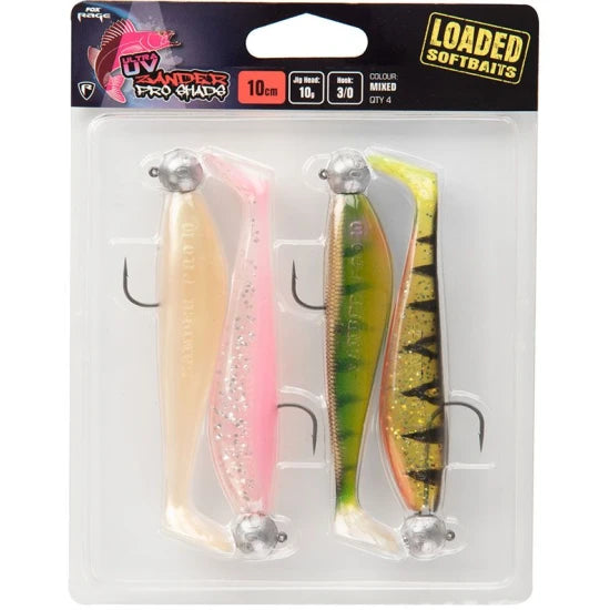 Kit Shaduri Fox Rage Uv Zander Pro Loaded Mixed, Nr.3/0, 10g, 10cm, 4buc/pac