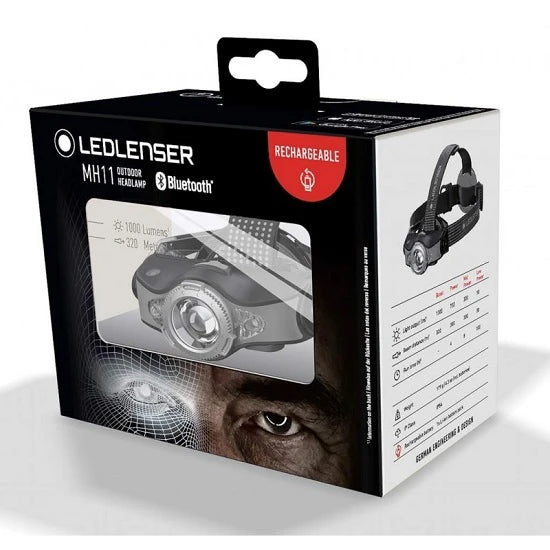 Lanterna Cap Led Lenser Mh11 Black Bluetoth 1000lm Cu Acumulator Si Usb