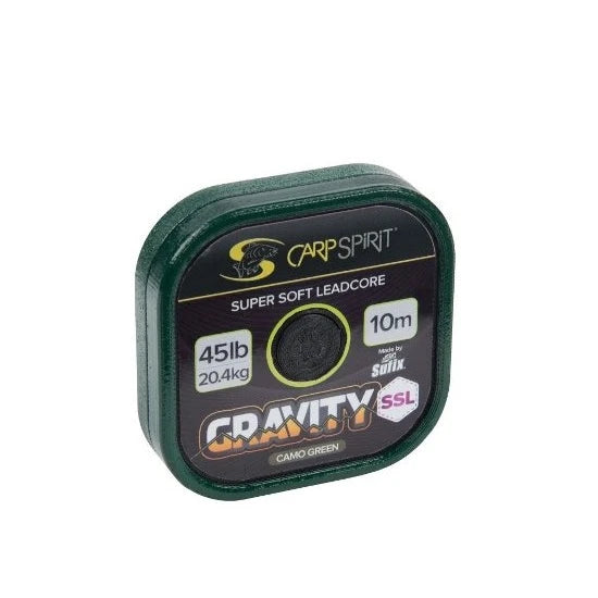 Leadcore Carp Spirit Gravity Super Supple Lead Core 45lb 10mt 20.4kg Camo Green