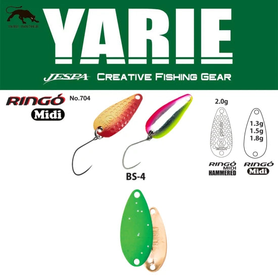 Lingurita Oscilanta Yarie 704 Ringo Midi Hammered Bs-4 Lime Glitter 2g