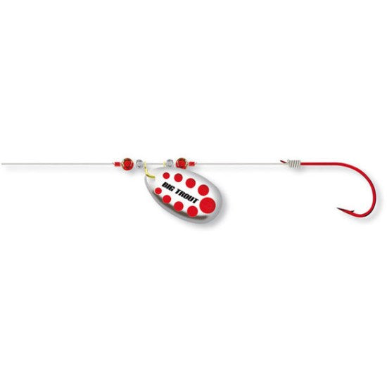 LINGURITA ROTATIVA CORMORAN BIG TROUT SILVER/RED NR.6