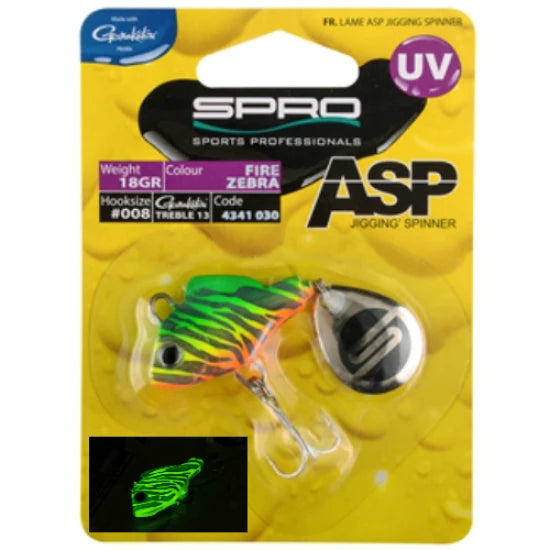 Lingurita Spro Asp Spinner Uv 21gr Fire Zebra