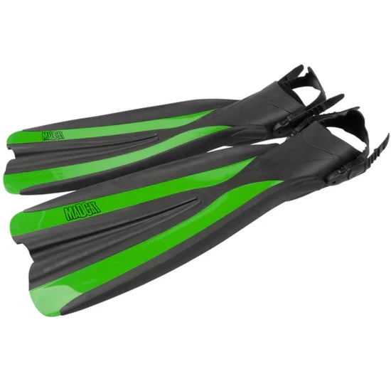 Labe Madcat Belly Boat Fins, Black Green