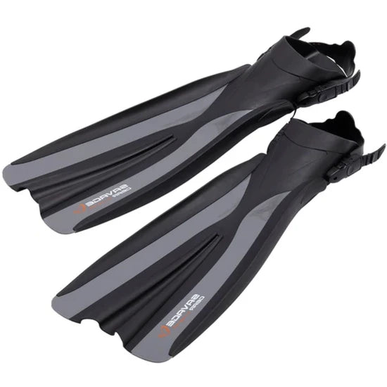 Labe Savage Grear Belly Boat Fins, Black Grey