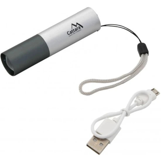 Lanterna Cattara Retractabila Led 120lm Zoom Silver