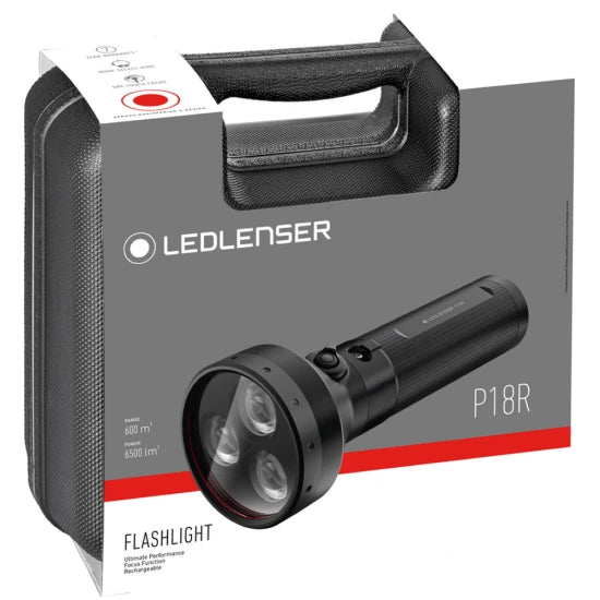 Lanterna Led Lenser P18r Black Box 6500lm/li-ion + Cablu Usb+incarcator