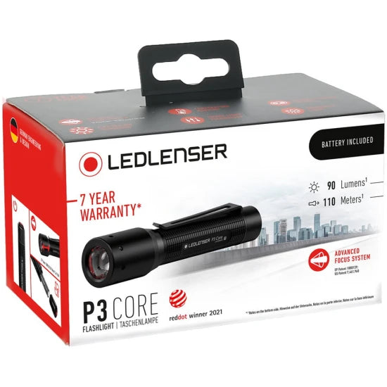 Lanterna Led Lenser P3r Black Box 200lm/li-ion + Cablu Usb