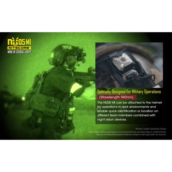 Lanterna Nitecore Military Flashlight Nu05mi Rechargeable Infrared (940nm)