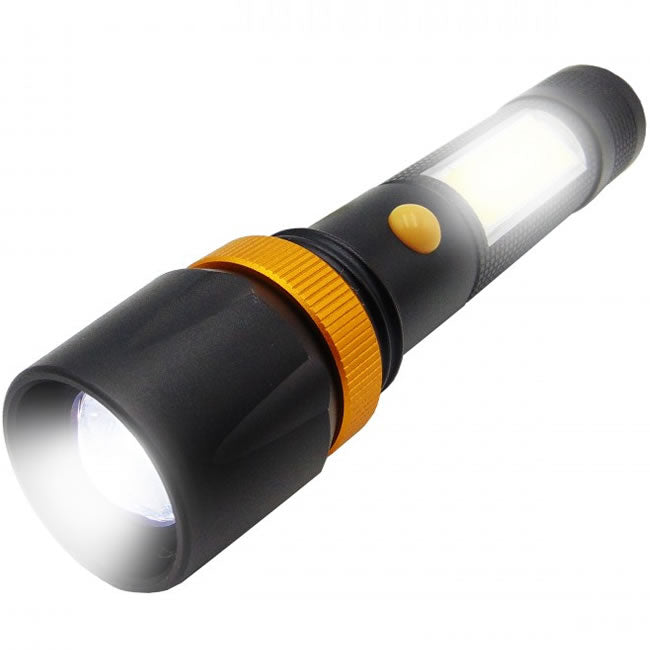 Lanterna Ted Electric cu Acumulator Litiu L18650x1 Metal LED ZOOM + Cablu Micro USB + Magnet TL-8096TED