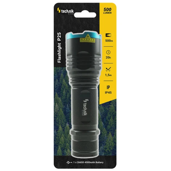 Lanterna De Mână Technik Flashlight P25 (+1x26650 4500mah) Cree-xm-l2 Led (500 De Lumeni)