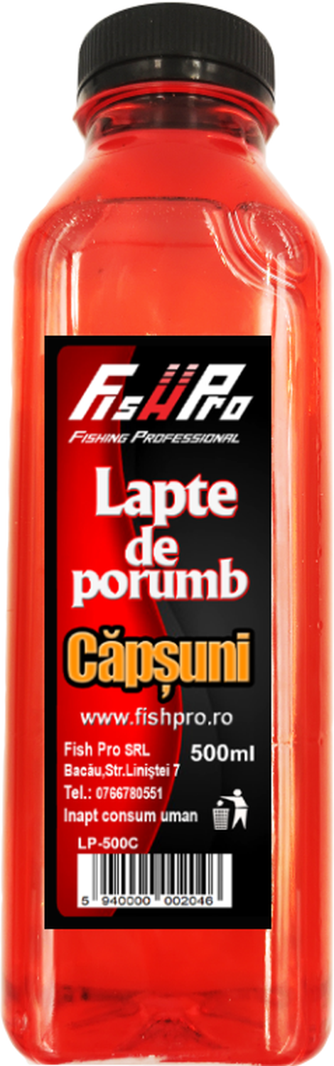 Lapte De Porumb Fish Pro Rosu, Capsuni, 500ml