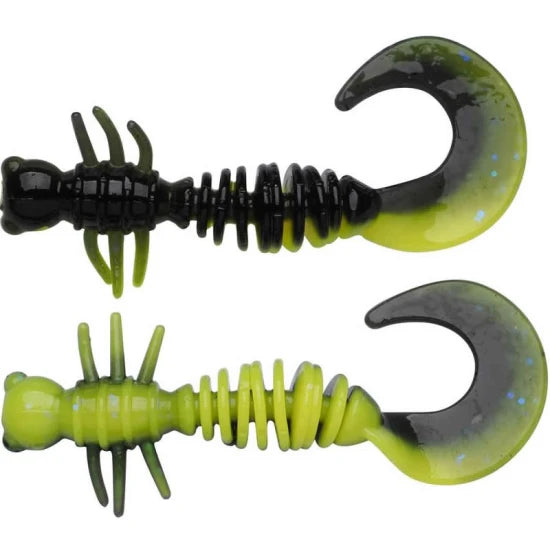 Larva Berkley Powerbait Power Curly, Black / Sunshine Yellow, 5.5cm, 10buc/pac
