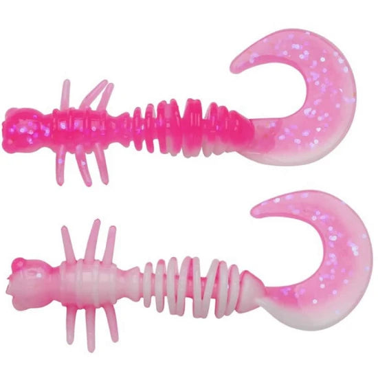 Larva Berkley Powerbait Power Curly, Pink / White, 5.5cm, 10buc/pac