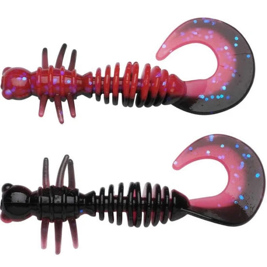 Larva Berkley Powerbait Power Curly, Salmon Egg Red / Black, 5.5cm, 10buc/pac