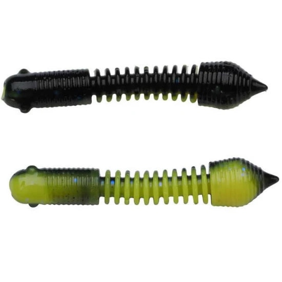 Larva Berkley Powerbait Power Pillar, Black / Sunshine Yellow, 4cm, 12buc/pac