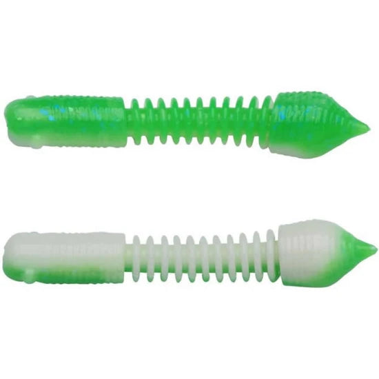 Larva Berkley Powerbait Power Pillar, Green / White, 4cm, 12buc/pac