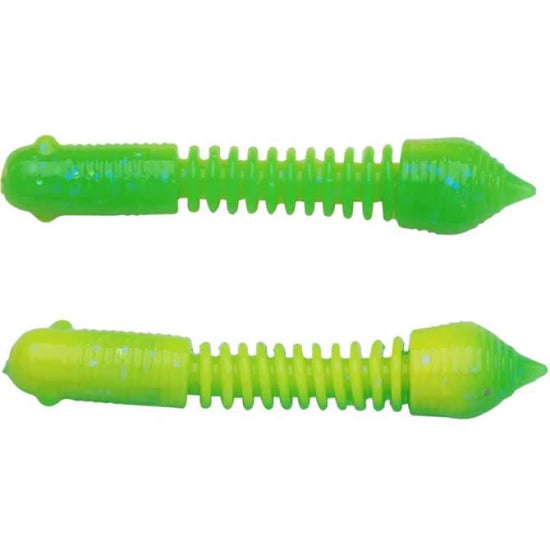 Larva Berkley Powerbait Power Pillar, Spring Green / Sunshine Yellow, 4cm, 12buc/pac