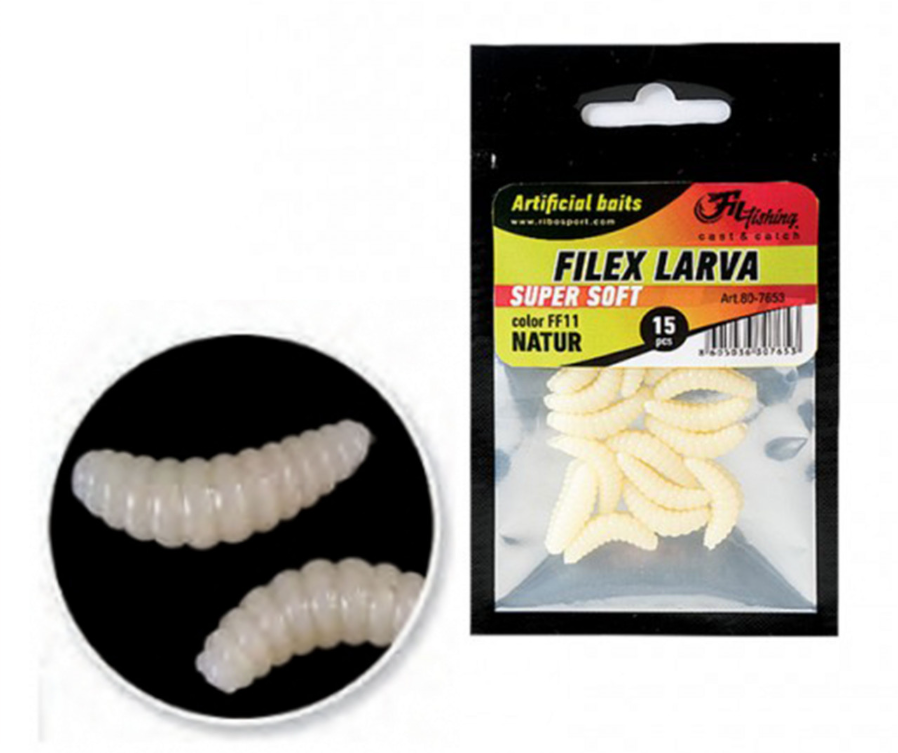 Larve Arificiale Filfishing Filex Super Soft FF11, Natur, 20mm, 15buc/pac