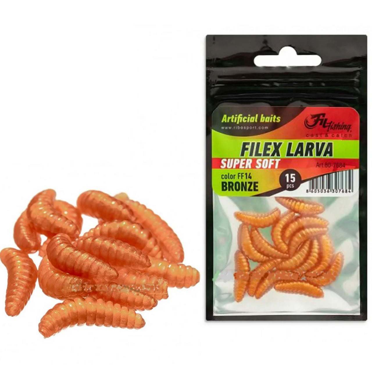 Larve Arificiale Filfishing Filex Super Soft FF14 Bronze, 20mm, 15buc/pac