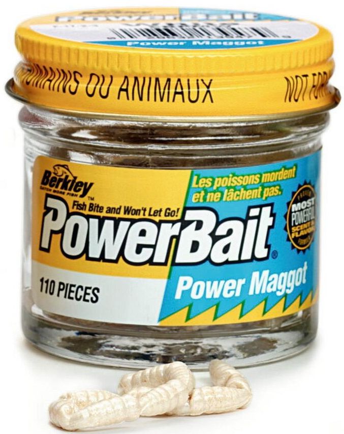 Larve Berkley Power Bait Maggot, White, 1cm, 10buc/cutie