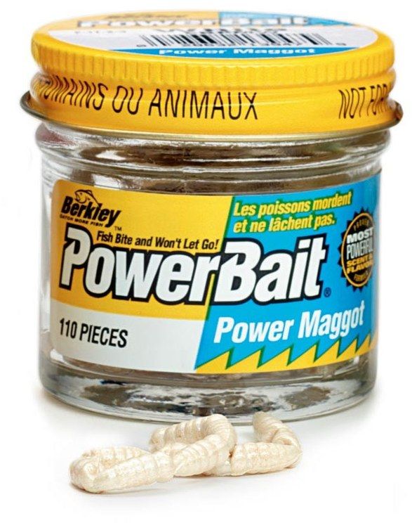 Larve Berkley Powerbait Power Maggot, White, 1cm, 110buc/cutie