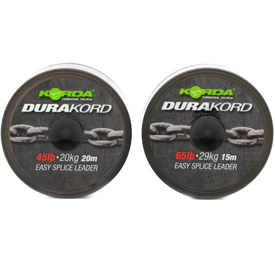 Leadcore Korda Leader Durakord Dyneema, Camo, 65lbs/29.40kg, 20m