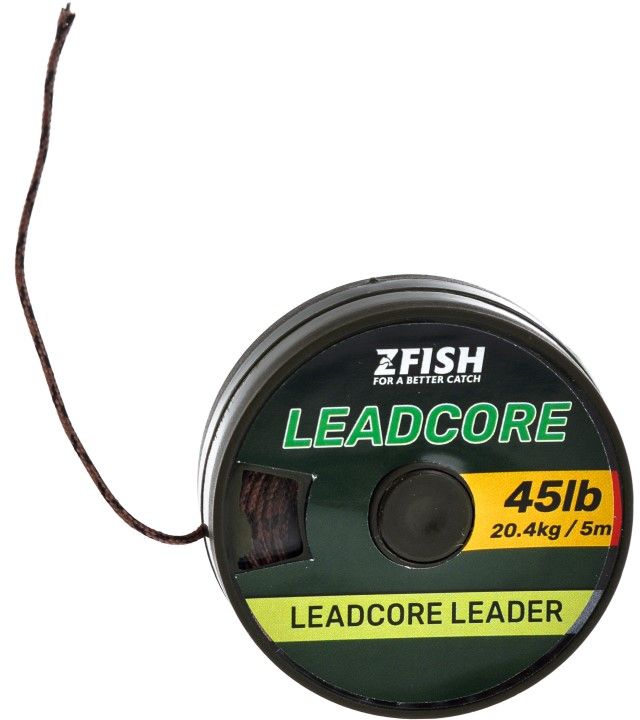 Leadcore Zfish Leader, Brown-Black Camouflage, 20.4kg, 45lbs, 5m