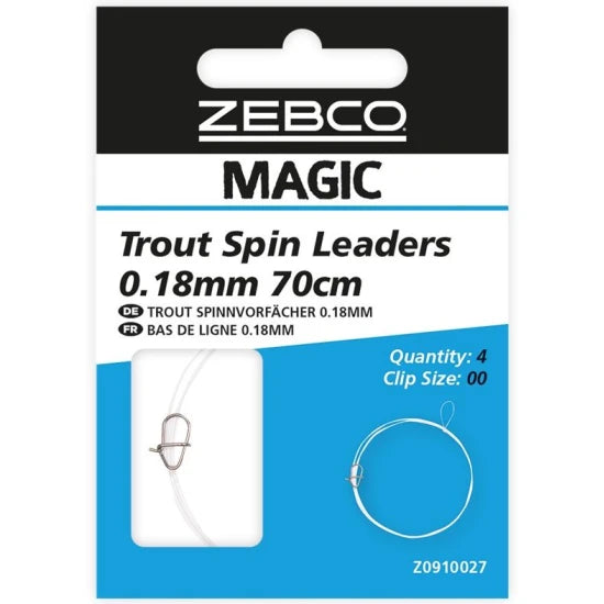Leader Zebco Magic Trout Spin, 0.18mm, 70cm, 4buc/pac