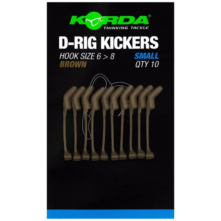 Line Aligner KORDA D-Rig Kicker, Brown, Marime S, pentru Carlige Nr.6-8, 10buc/pac