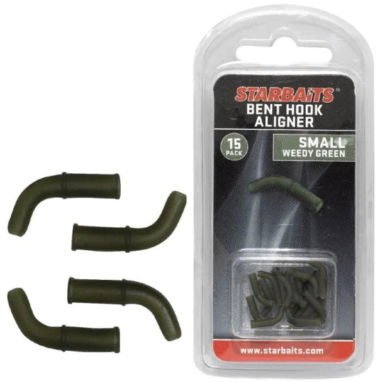 Line Aligner Starbaits, Bent Hook Small, Weed Green, 15buc/pac